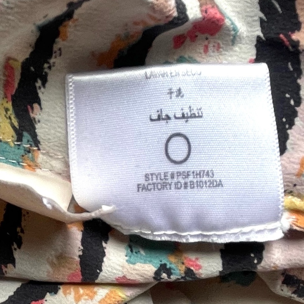 BCBGMaxAzria silk printed Multicolor Striped Blouse - Picture 8 of 9